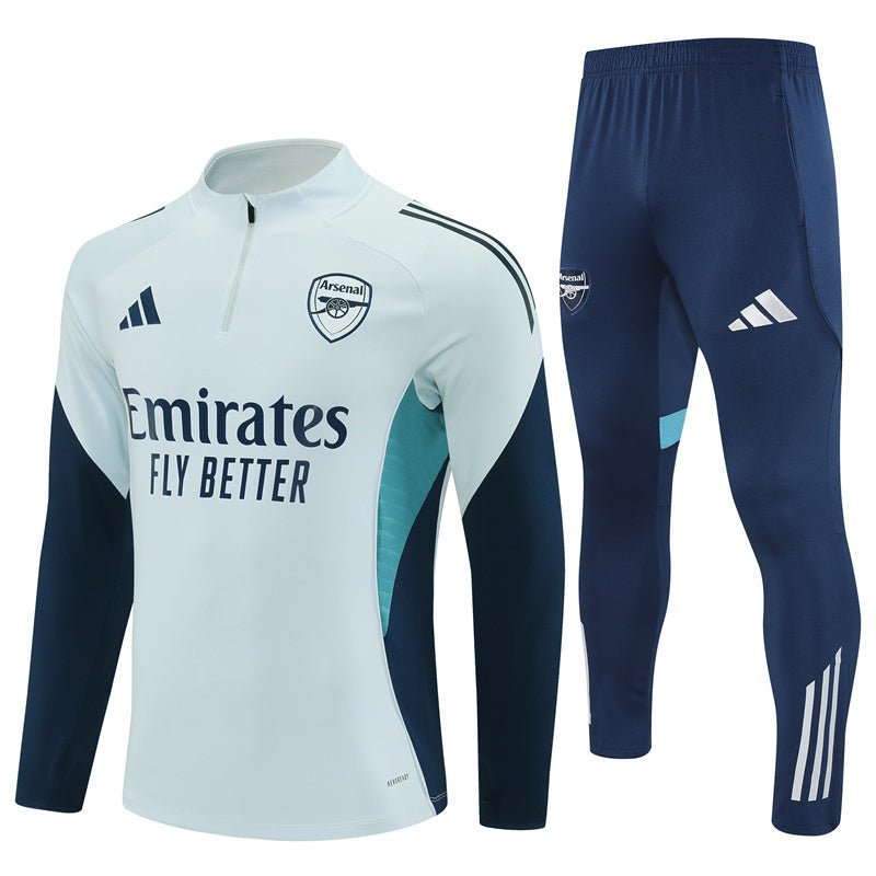 Strikers Club™ 2025/26 Arsenal White Premium Football Tracksuit