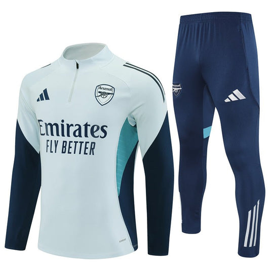 Strikers Club™ 2025/26 Arsenal White Premium Football Tracksuit