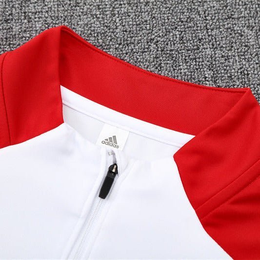 Strikers Club™ 2025/26 Arsenal White Red Premium Football Tracksuit