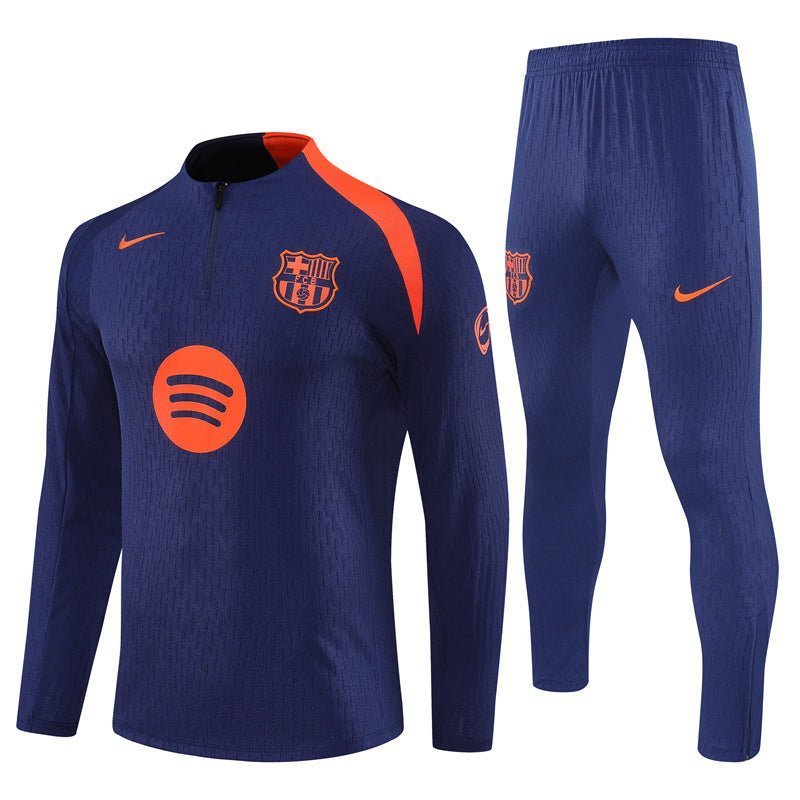 Strikers Club™ 2025/26 FC Barcelona Blue Orange Premium Football Tracksuit