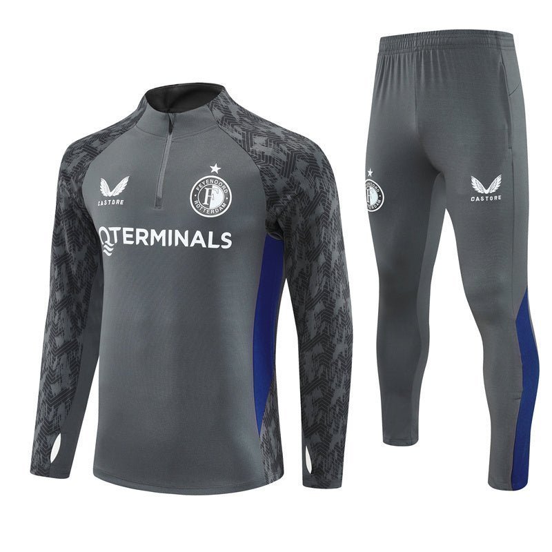 Strikers Club™ 2025/26 Feyenoord Grey Premium Football Tracksuit