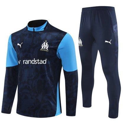 Strikers Club™ 2025/26 Marseille Blue Navy Blue Premium Football Tracksuit