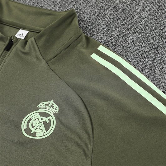 Strikers Club™ 2025/26 Real Madrid Dark Olive Premium Football Tracksuit