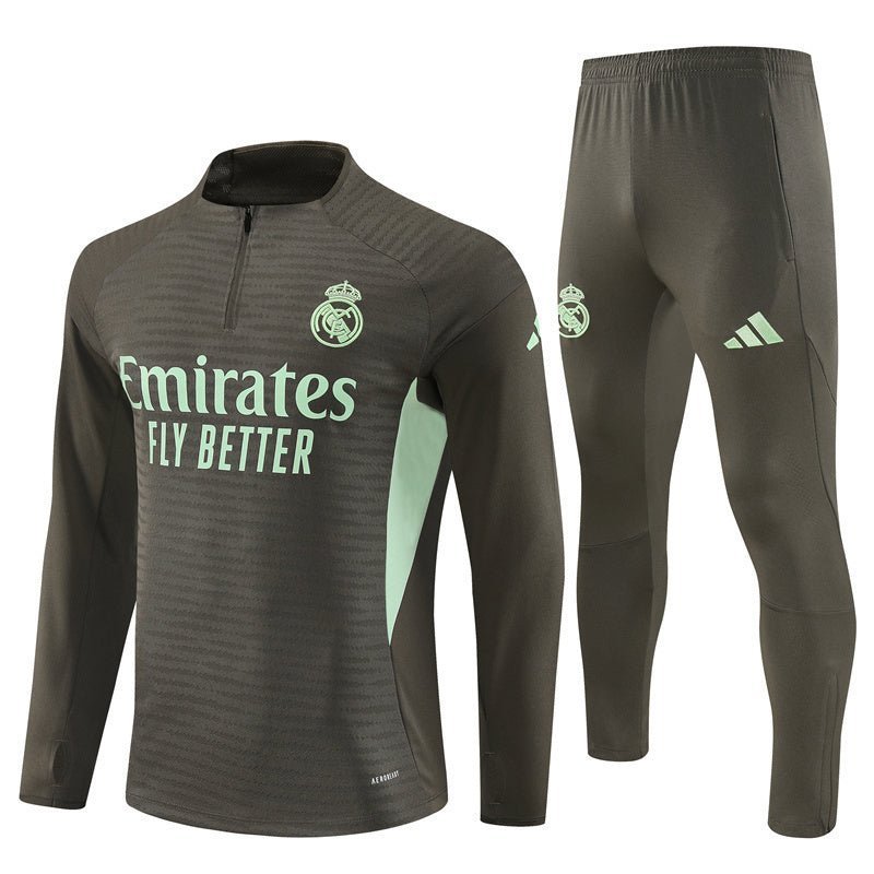 Strikers Club™ 2025/26 Real Madrid Dark Olive Premium Football Tracksuit