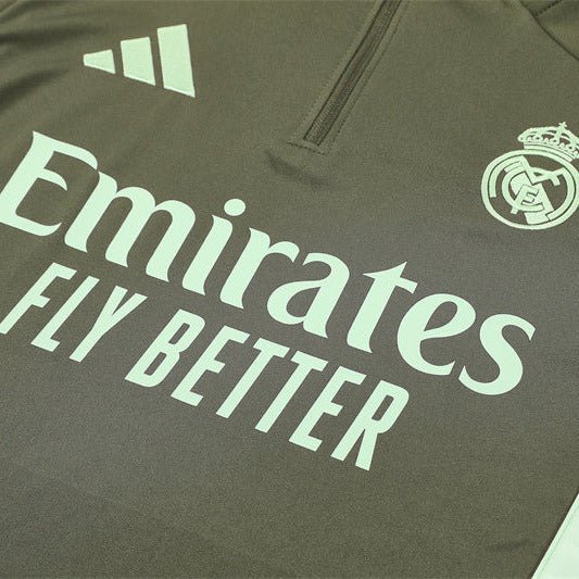 Strikers Club™ 2025/26 Real Madrid Dark Olive Premium Football Tracksuit