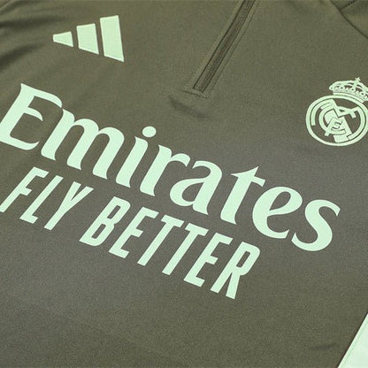 Strikers Club™ 2025/26 Real Madrid Dark Olive Premium Football Tracksuit