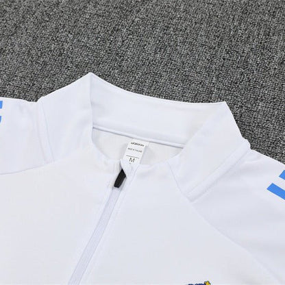 Strikers Club™ 2025/26 Real Madrid White Blue Premium Football Tracksuit